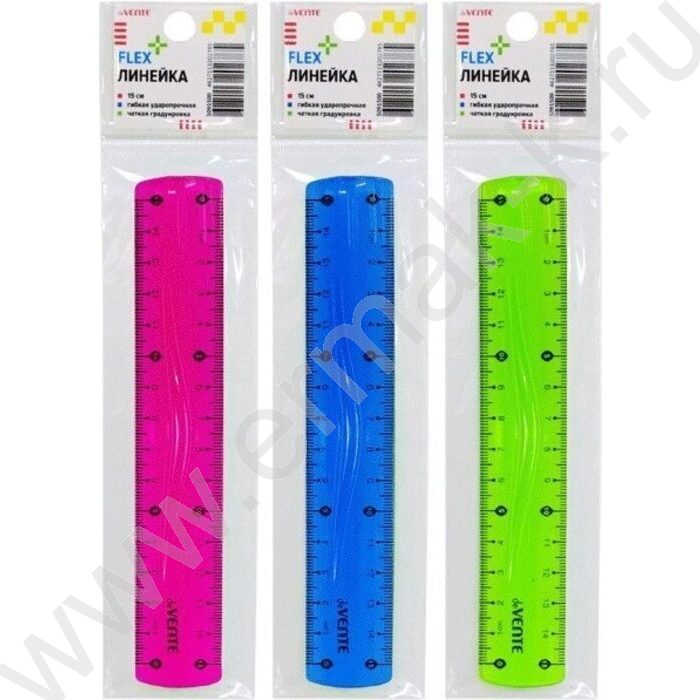 Линейка пл 15см гибкая цв.прозр. в пластиковом блистере | Фото 2