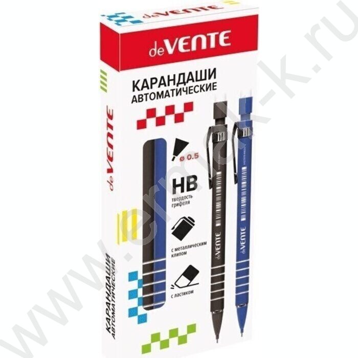 Карандаш механический 0,5мм НВ с ластиком прорез.корпус,метал.клип,ассорти корпус | Фото 4