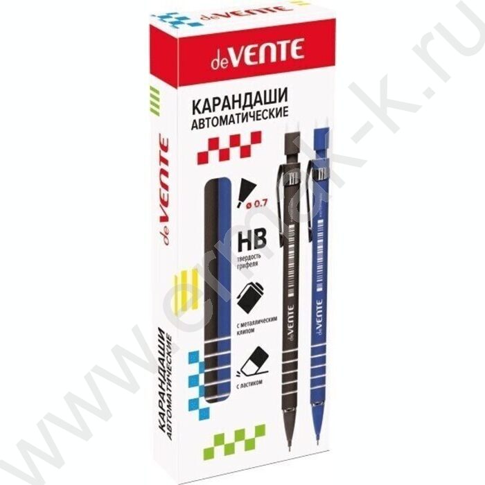 Карандаш механический 0,7мм НВ с ластиком прорез.корпус,метал.клип,ассорти корпус | Фото 4