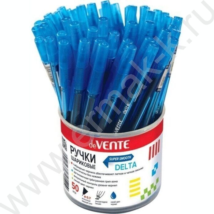 Ручка шар на масл.основе Delta 0,7мм синяя/игла,полупрозр.корпус,пл.держ.,ультра гладкое письмо | Фото 2