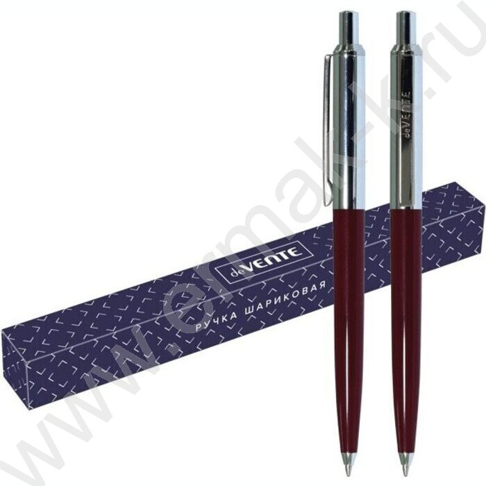 Ручка шар красный корпус и хром.элементы /цвет чернил синий | Фото 2