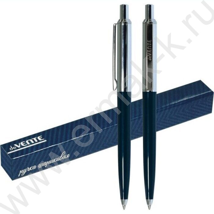 Ручка шар темно-синий корпус и хром.элементы /цвет чернил синий | Фото 2
