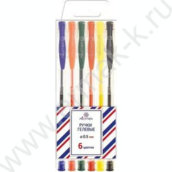 Ручка гелевая /набор  6цв/ 0,5мм блистер | Фото 1