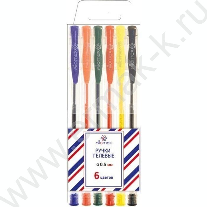 Ручка гелевая /набор  6цв/ 0,5мм блистер | Фото 1