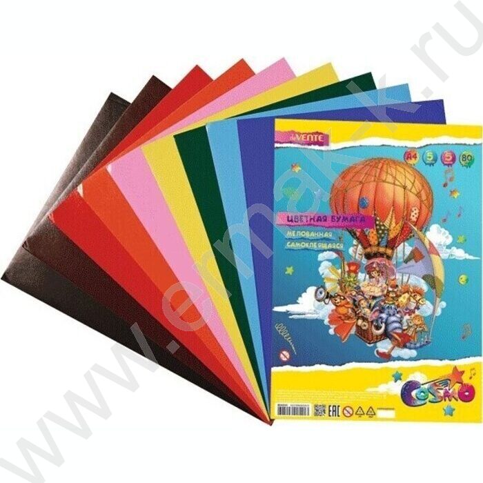 Бумага цв. самокл А4  5л/5цв европодвес | Фото 2