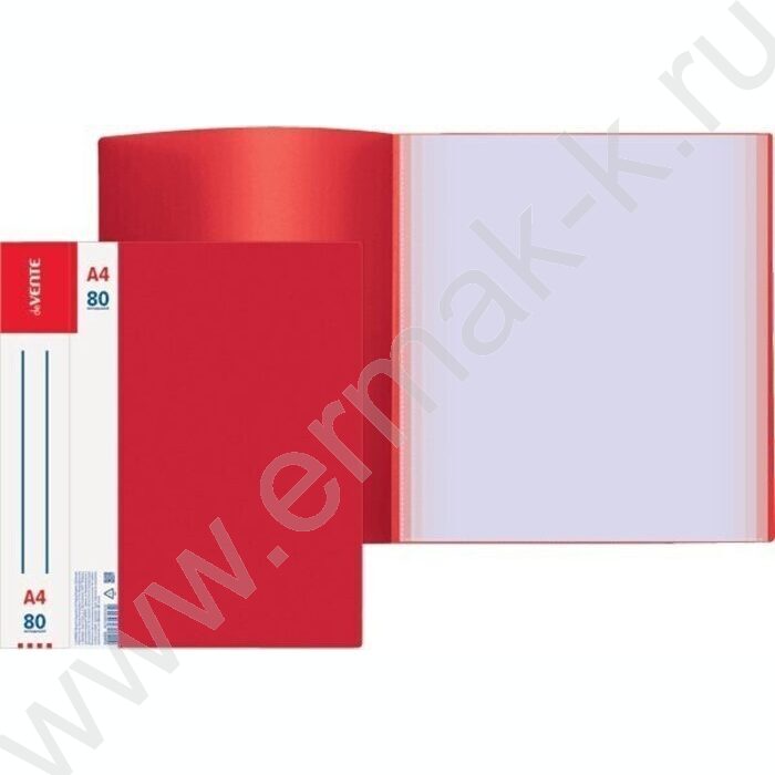 Папка  80 файлов Daily красная, сменная этикетка | Фото 2