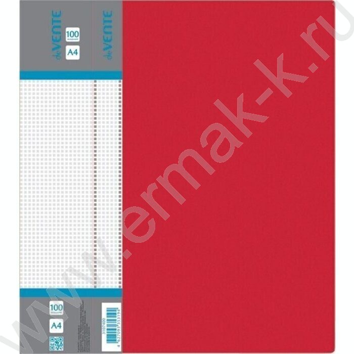 Папка 100 файлов Daily красная, сменная этикетка | Фото 1