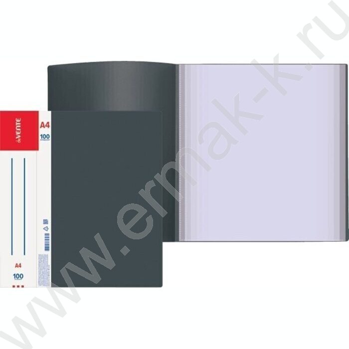 Папка 100 файлов Daily черная, сменная этикетка | Фото 2