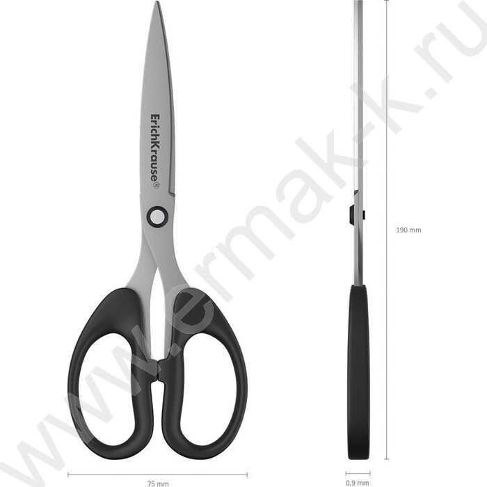 Ножницы 19см TopModel чёрные /европодвес | Фото 4