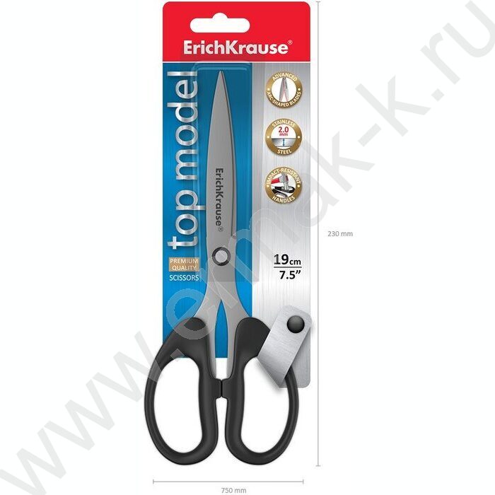Ножницы 19см TopModel чёрные /европодвес | Фото 5