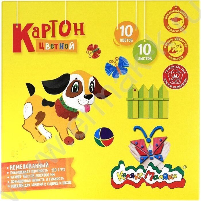 Картон цв. А5 10л/10цв Каляка Маляка | Фото 1