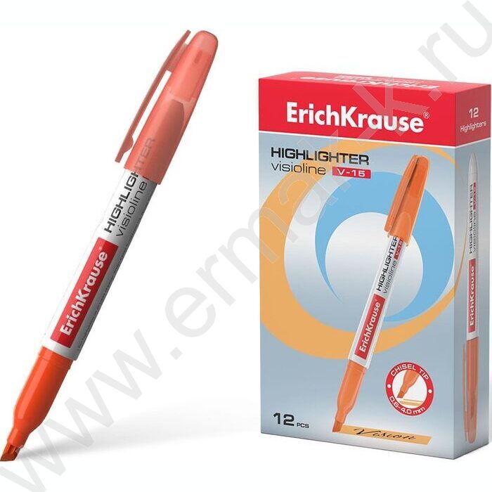 Текстовыделитель /оранжевый/ 4мм косой Visioline V-15 Neon  | Фото 2