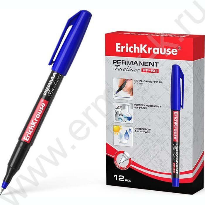 Маркер перм. линер /синий/ 0,6мм FP-50  | Фото 2