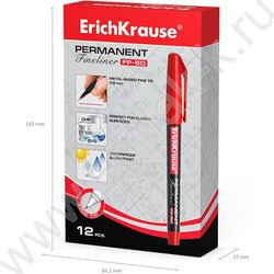 Маркер перм. линер /красный/ 0,6мм FP-50   | Фото 5