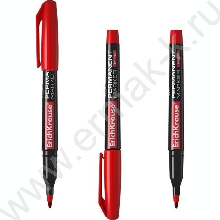 Маркер перм. CD,DVD, OHP пленка /красный/ 1мм круг P-70   | Фото 1