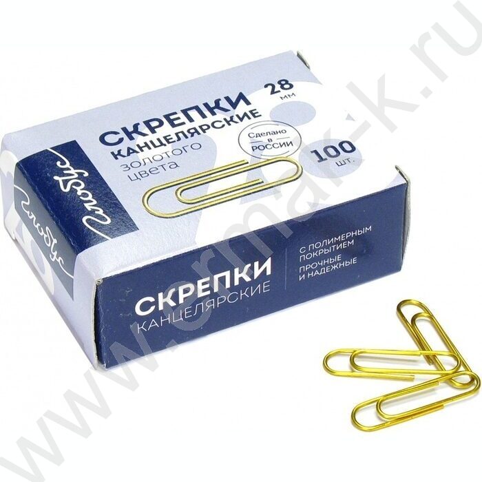 Скрепки 28мм /100шт золото полимер | Фото 1