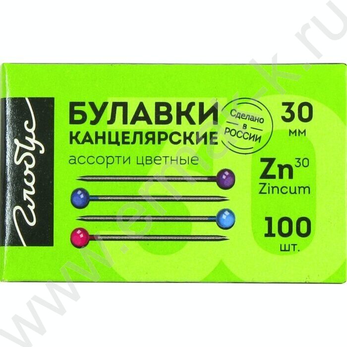 Булавки 30мм/100шт с цветной головкой | Фото 2