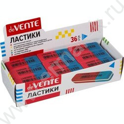 Ластик комбинированный красно-синий синтетический каучук 52*20*8мм индив.маркировка | Фото 2