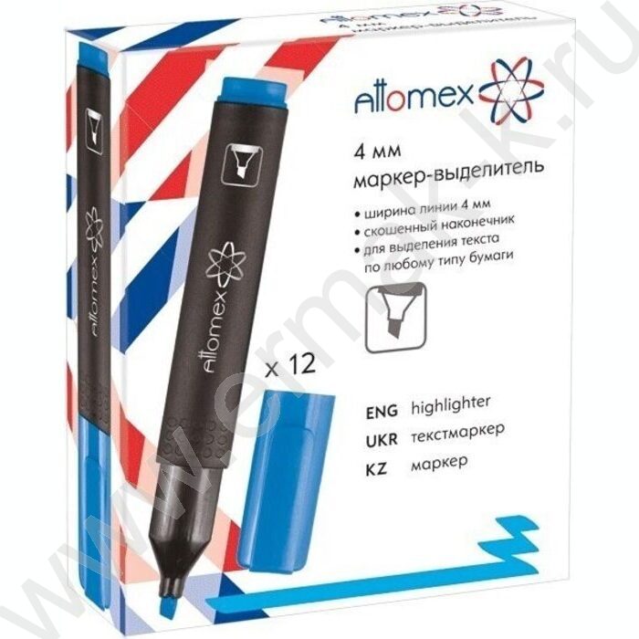 Текстовыделитель /голубой/ 4мм косой | Фото 3