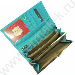 Портмоне н/кожа бирюза | Фото 2