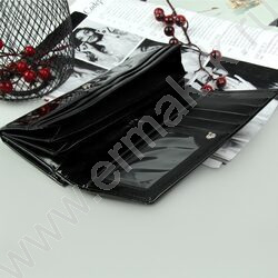 Кошелёк женский иск.кожа-н.кожа на клапане черный | Фото 3