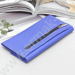 Кошелёк женский н/кожа на кнопке Медведь синий электрик | Фото 2