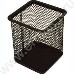 Подставка д/каранд. и ручек 8*8*9,8см квадратная, метал. черная | Фото 1