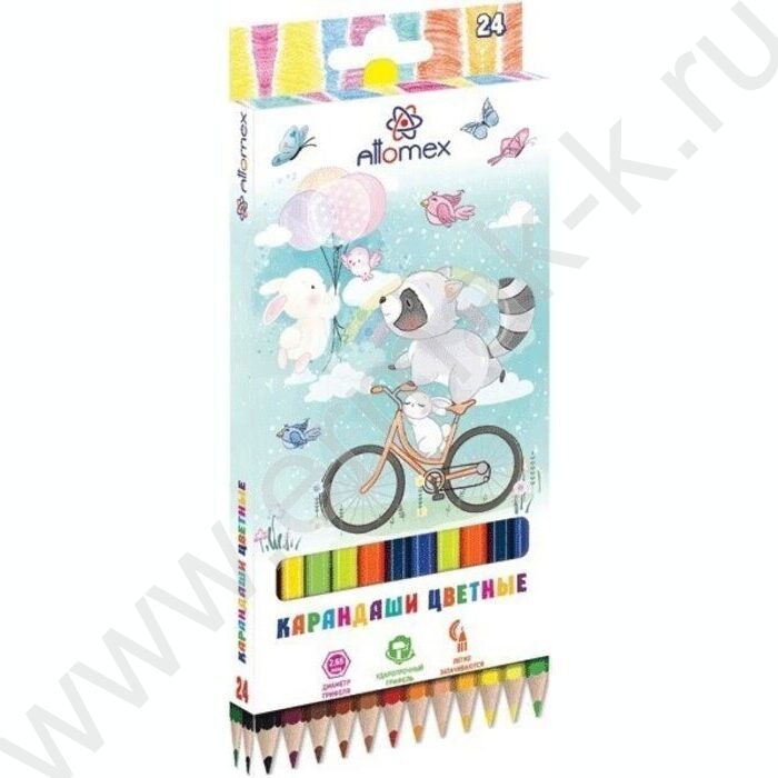 Карандаши  24цв Zoo /шестигранные/ М, d грифеля-2,65мм европодвес | Фото 1