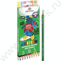 Карандаши пластиковые 18цв Be cool /шестигранные / 2М, d грифеля-2,65мм европодвес | Фото 1