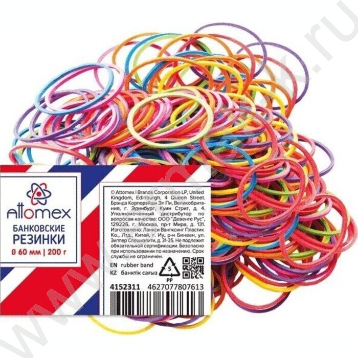 Резинка банковская / 200г 60мм ассорти | Фото 1
