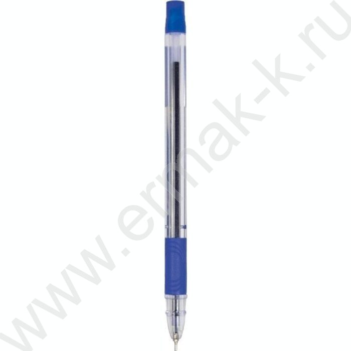Ручка шар Corsa синяя 0,7мм /игла, прозр. корпус с каучук. держателем, ультра гладкое письмо | Фото 1