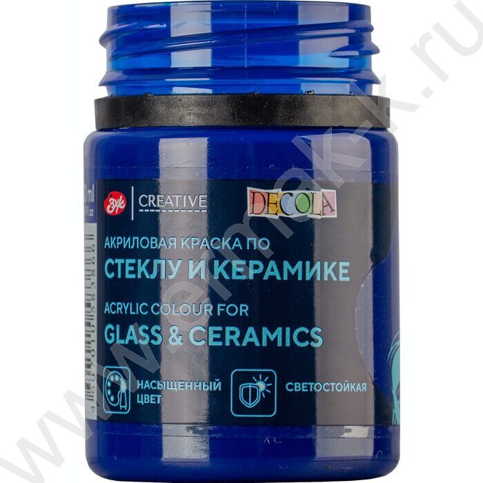 Краски акриловые 50мл Декола по стеклу Синяя темная | Фото 4