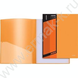 Папка  80 файлов Juicy оранжевая, сменная этикетка / внутр. карман | Фото 1