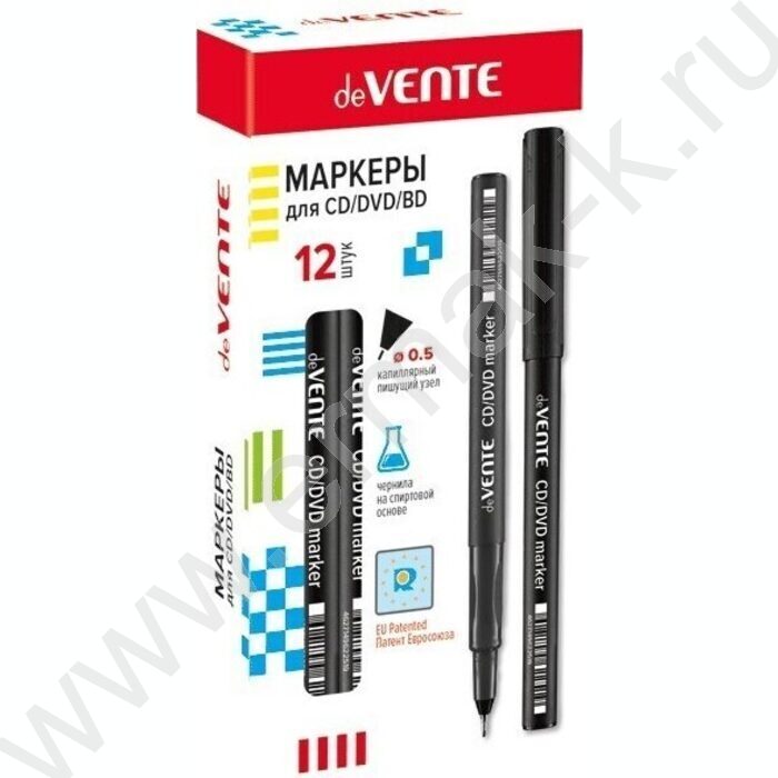 Маркер перм. CD,DVD /черный/ 0,5мм капиллярный наконечник | Фото 3