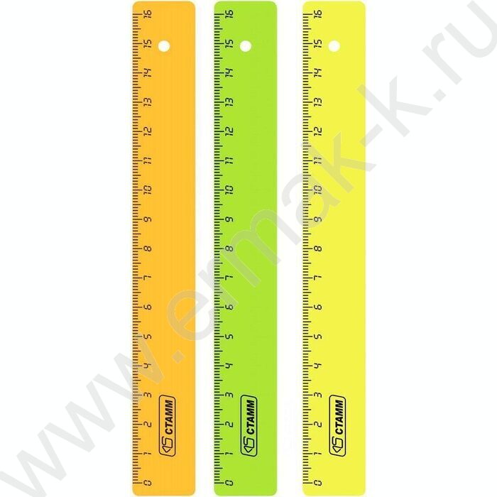 Линейка пл 16см неон/ ассорти | Фото 2