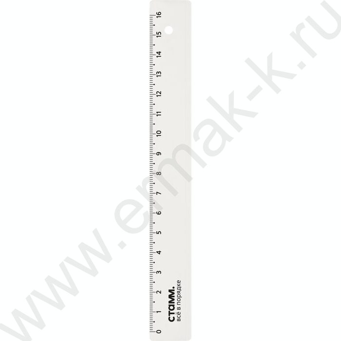 Линейка пл 16см прозрачная | Фото 1