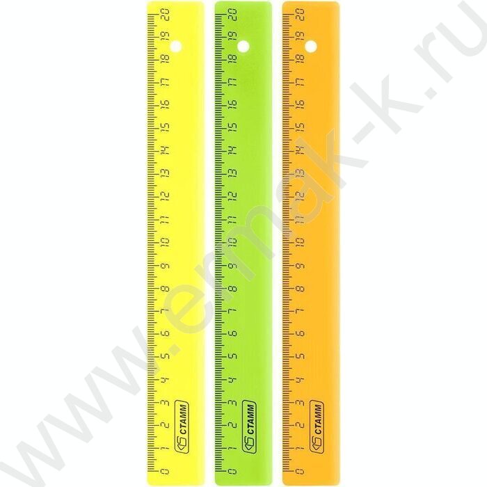 Линейка пл 20см неон/ ассорти | Фото 2