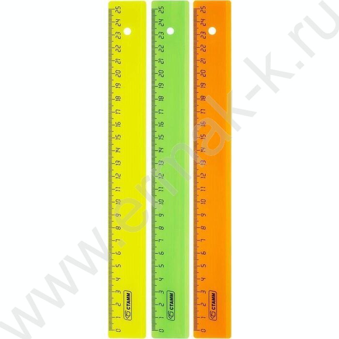 Линейка пл 25см неон прозр. / ассорти | Фото 2