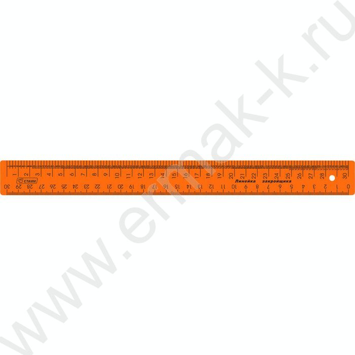 Линейка пл 30см Закройщика NEON оранжевая | Фото 2
