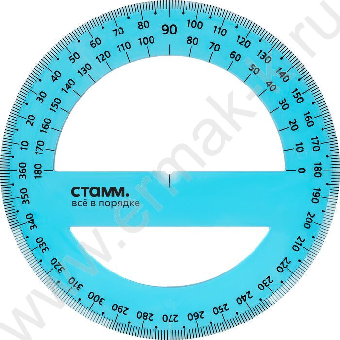 Транспортир 360° 10см флюор прозр | Фото 4