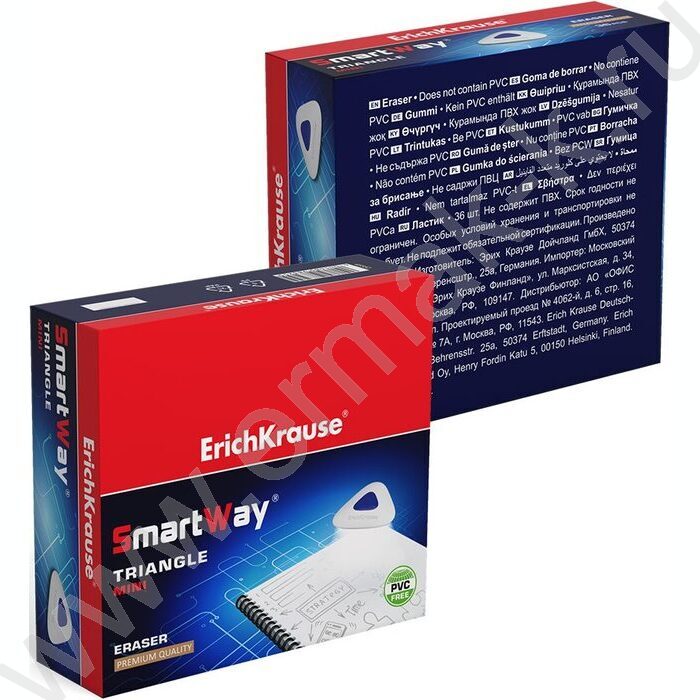 Ластик белый треугольный "Smart Mini Triangle" с пласт. держателем | Фото 3