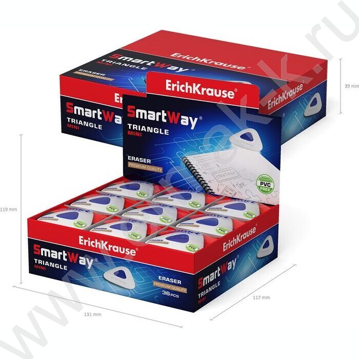 Ластик белый треугольный "Smart Mini Triangle" с пласт. держателем | Фото 5