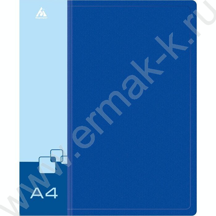 Папка 2 D-образных кольца 40мм синяя 0,8мм карман внутренний и торцевой | Фото 2