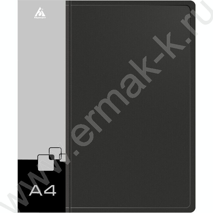 Папка 2 D-образных кольца 40мм черная 0,8мм карман внутренний и торцевой | Фото 2