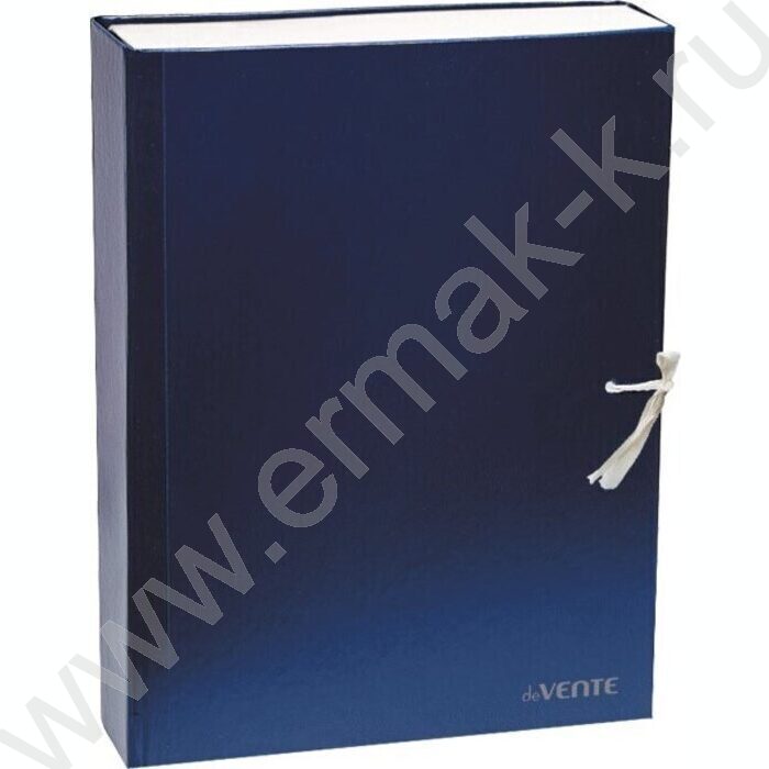 Короб архивный 50мм б/вин синий 2 завязки складной | Фото 1