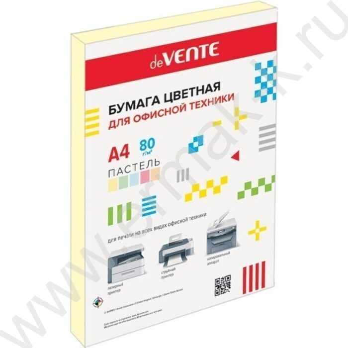 Бумага А4  80г/мкв  50л "deVENTE" пастельный желтый | Фото 1