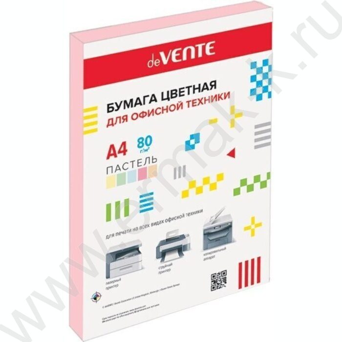 Бумага А4  80г/мкв  50л "deVENTE" пастельный розовый | Фото 1