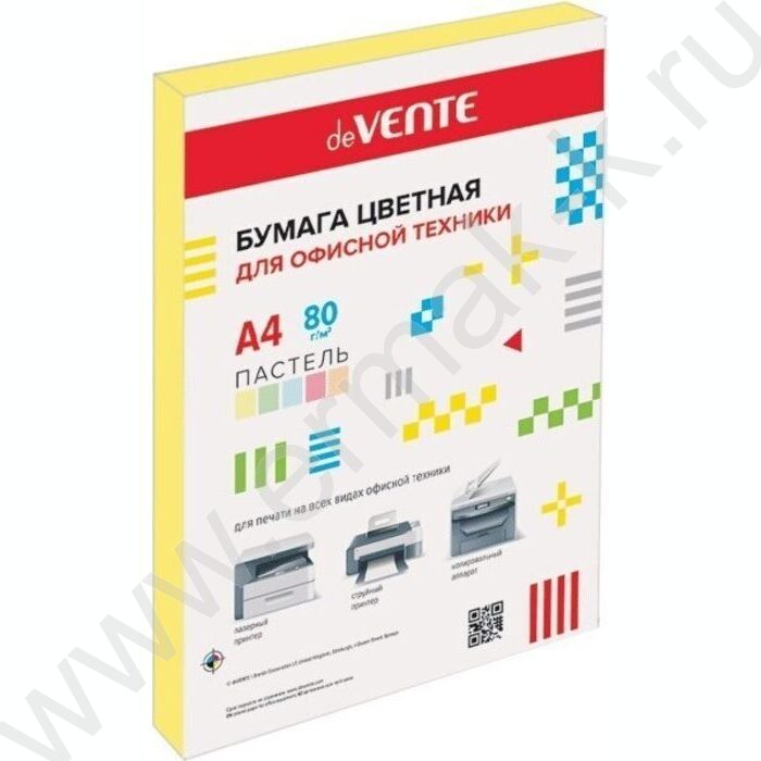 Бумага А4  80г/мкв 100л "deVENTE" пастельный желтый | Фото 1