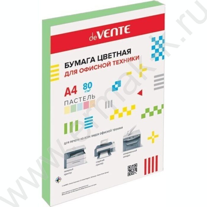 Бумага А4  80г/мкв 100л "deVENTE" пастельный салатовый | Фото 1