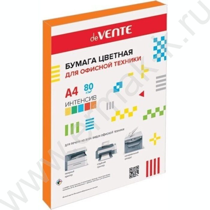 Бумага А4  80г/мкв 100л "deVENTE" интенсив оранжевый | Фото 1